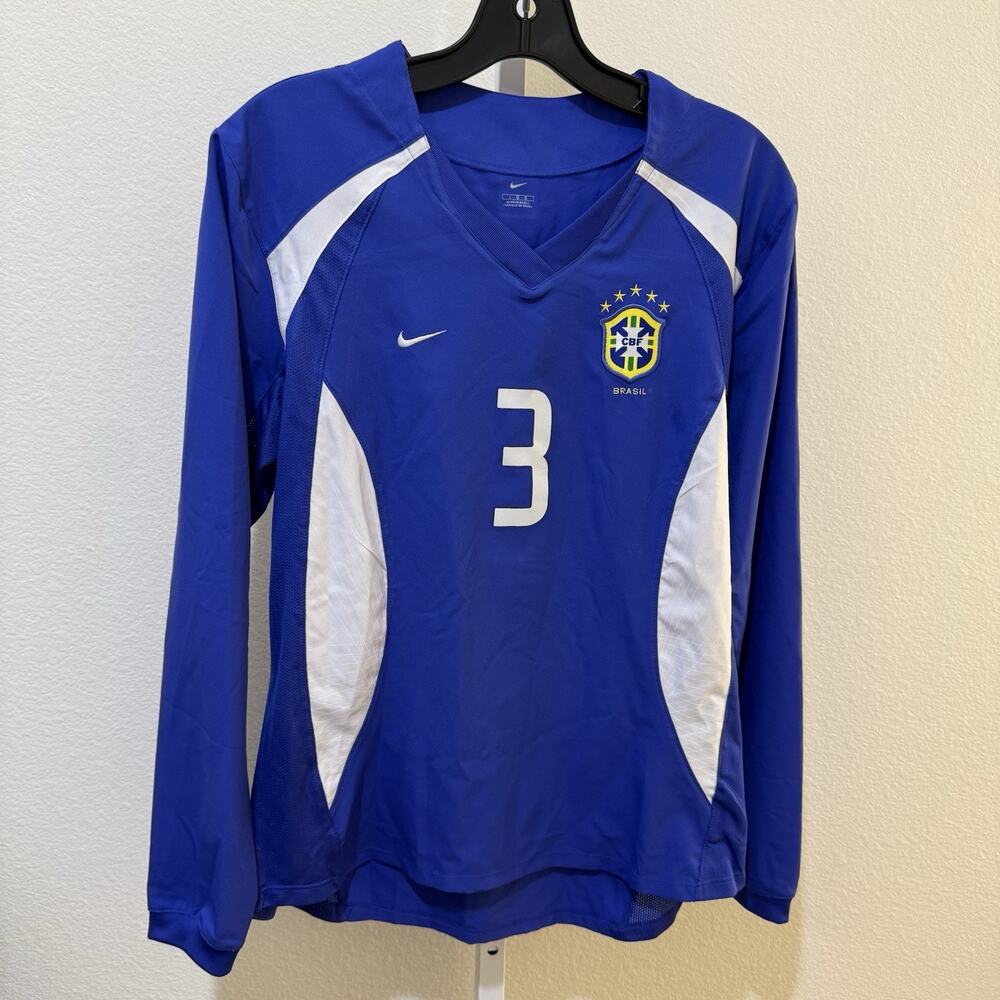 BRAZIL Y2K AWAY JERSEY CAMISA BRASIL Long Sleeve Monica #3 RARE Women
